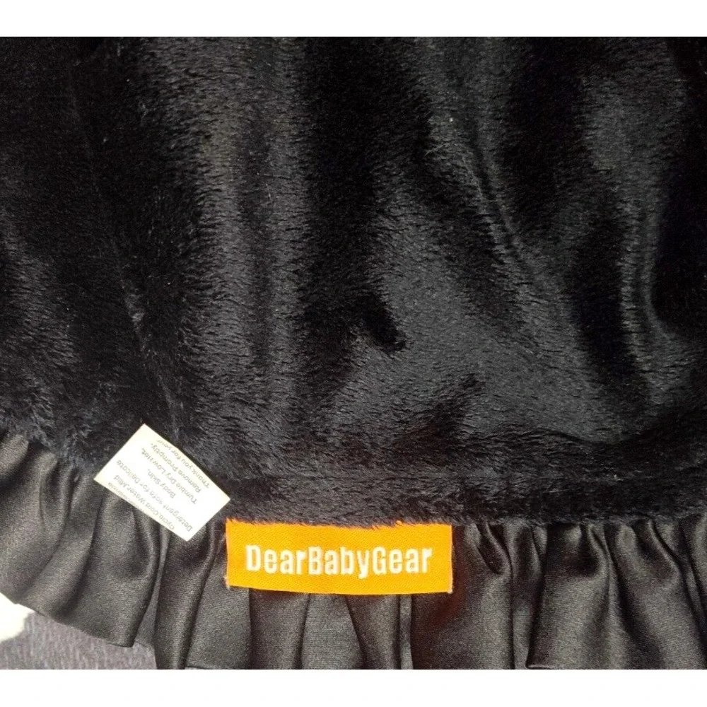 Dear‎ Baby Gear Cow Print Black Soft Ruffled Satin Trim Lovey Farm Girl 30x40